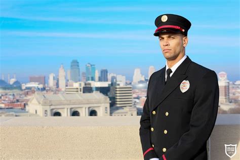 Firefighter Class-A Uniform by Marlow White. Gorgeous view by Kansas City and the Liberty ...