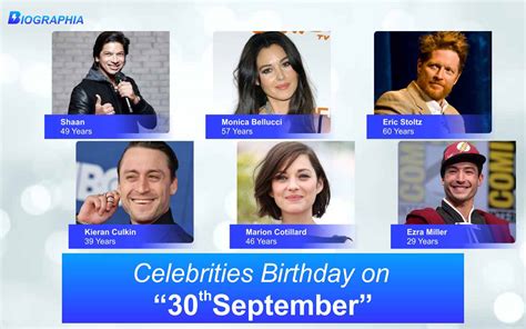 September 30 Famous Birthdays, Famous Celebrities Birthdays that fall on September 30