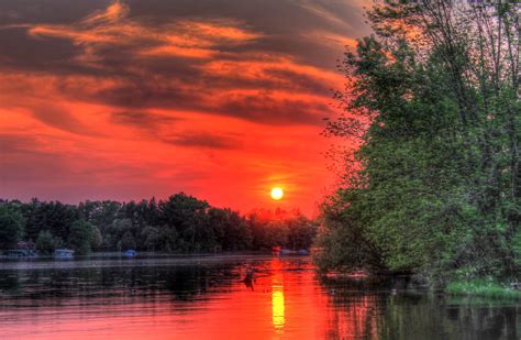 Sunset over Wissota at Lake Kegonsa State Park, Wisconsin image - Free ...