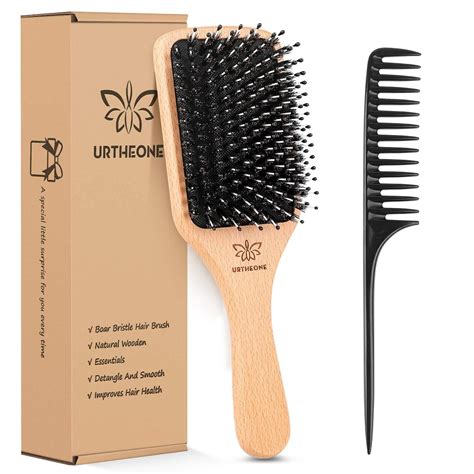 Hair Brush Boar Bristle Hairbrush for Thick Curly Thin Long Short Wet ...