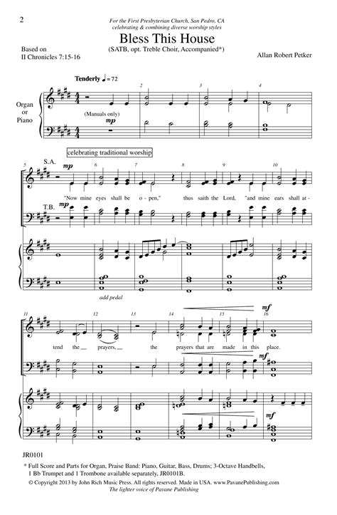 Allan Robert Petker "Bless This House" Sheet Music for SATB Choir ...