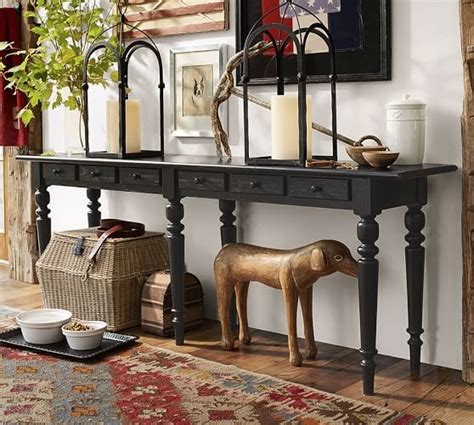 Tivoli Long Console Table Pottery Barn Long Black Console Table Extra Long Sofa Tables Black ...