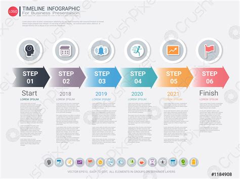 Milestone Timeline Infographic Design, Stock Vector | Crushpixel