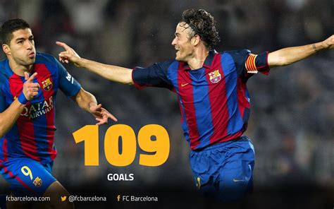 FC Barcelona's Luis Suárez matches Luis Enrique on 109 goals for the Club