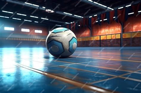 Bola de futsal de futebol gol e chão Pavilhão esportivo de futebol de salão Esporte Fundo de ...