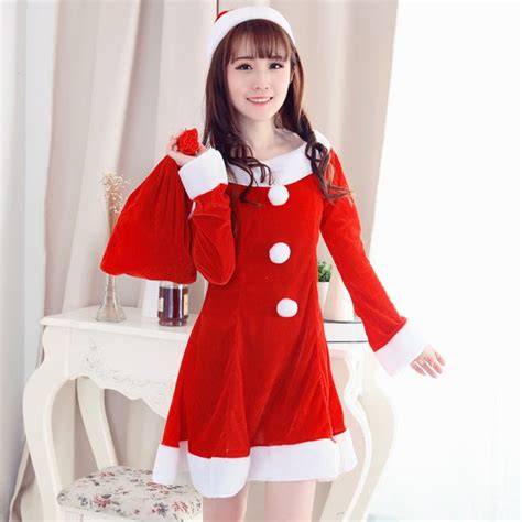 Womens Santa Outfit Cute Santa Dress With Hat - Pjsbuy.com