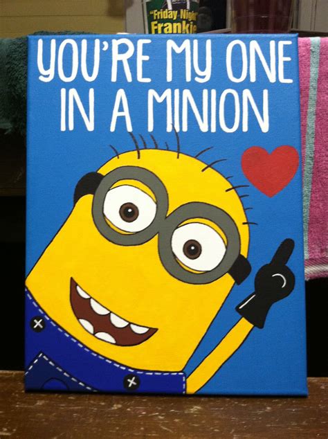 Canvas - Minion - You're my one in a minion | Minion painting, Disney ...