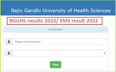 RGUHS Result 2022 link Rajiv rguhs.ac.in Gandhi University result EMS ...