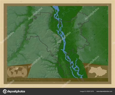 Kiev City Independent City Ukraine Colored Elevation Map Lakes Rivers ...