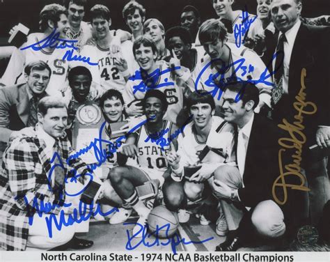 1974 North Carolina State "NCAA Basketball Champions" 8x10 Photo Team-Signed By (9) Including ...