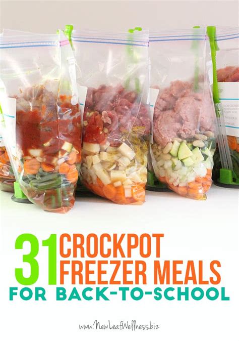 31 Crockpot Freezer Meals for Back-to-School