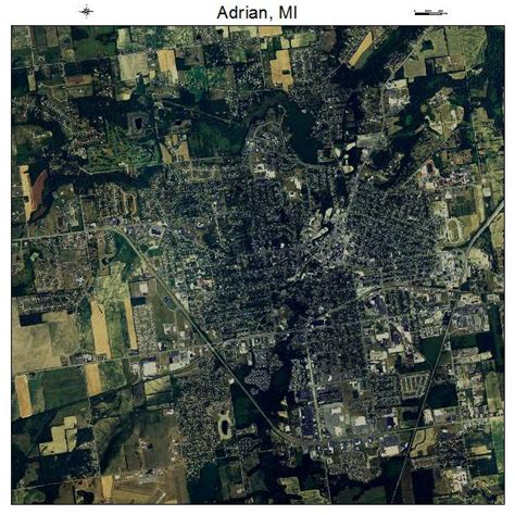 Aerial Photography Map of Adrian, MI Michigan