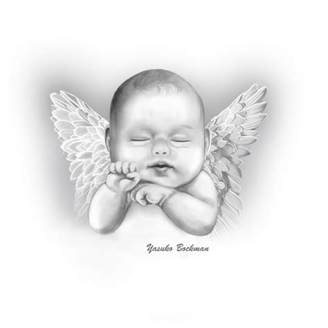 Arriba 98+ Foto Bebe Con Alas De Angel Dibujo Mirada Tensa