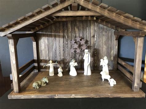 New X-Large Wood Nativity Stable / Creche/Manger 36in.wide | Etsy ...