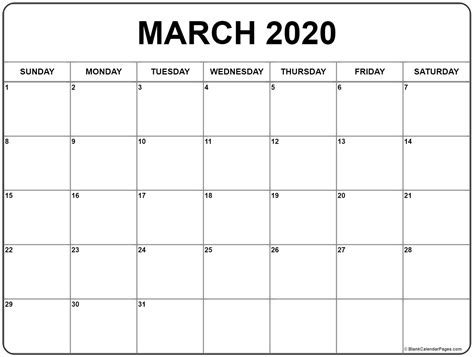 March 2020 Calendar | Free Printable Monthly Calendars | Avnitasoni