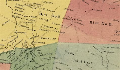 Historic landowners map of South Windsor, CT from 1869 - KNOWOL