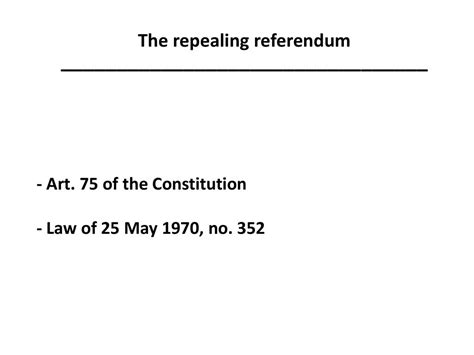 - Referendum repealing an existing law constitutional referendum ...