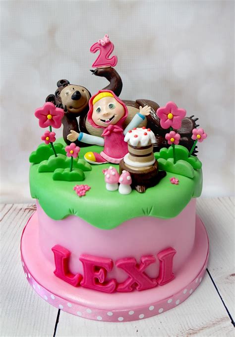 This Masha and bear cake is wonderful, so much detail on this cake! # ...