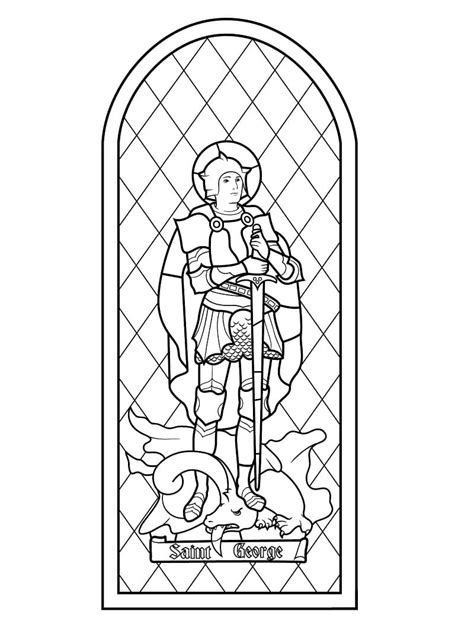 Stained Glass Saint George coloring page - Download, Print or Color Online for Free