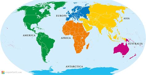 Humanista Admitir Y equipo mapa del mundo separado por continentes ética referir Comorama