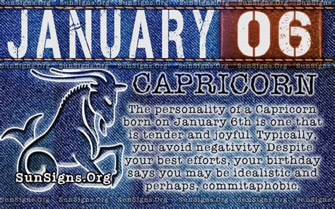 January 6 Zodiac Horoscope Birthday Personality - SunSigns.Org