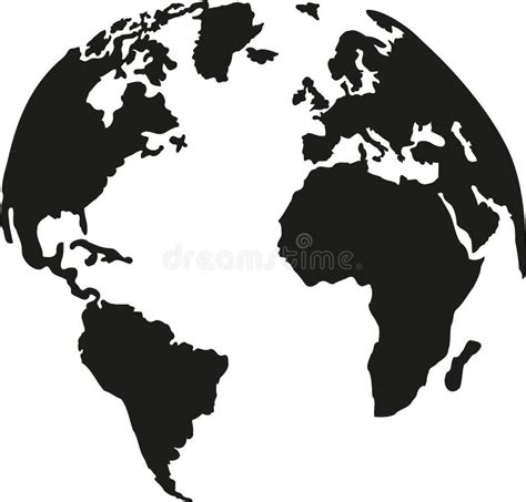 Globe Planet Earth with Silhouette of the Continents Stock Vector ...