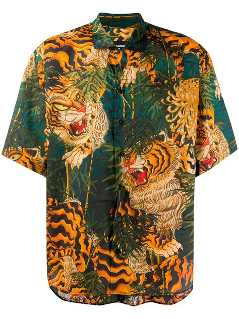 DSQUARED2 Tiger Print Shirt, $454 | farfetch.com | Lookastic