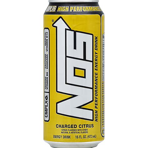 Nos Energy Drink, High Performance, Charged Citrus | Beverages | Valli ...