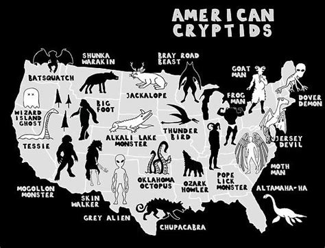 'Map Of Cryptids In The US' Poster by whitepaperbag in 2020 | Grey ...