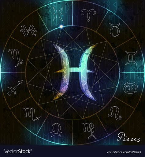 Pisces astrological symbol Royalty Free Vector Image