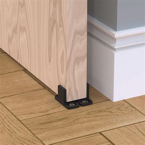 Sliding Barn Door Floor Guides - Black Closet Door Guides (4 Pack) by Island Hardware - Floor ...