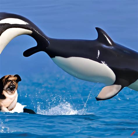 Orca swimming with dog by ChettOrca on DeviantArt