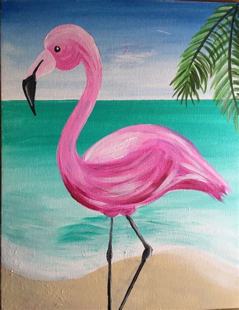 How To Paint A Flamingo - Step By Step Painting | Рисунки фламинго, Инструкция по покраске ...