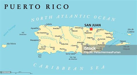 Puerto Rico Political Map Stock Illustration - Download Image Now ...