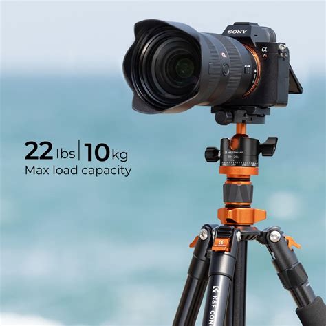 Aluminum Travel Tripod 67”/1.7M 22Lbs K255A4+Bh-28L K&F Concept - KENTFAITH