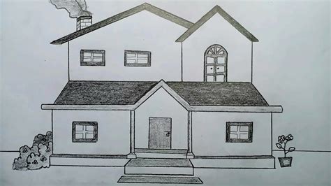 My dream house drawing 😍😍 | House drawing for school project | Easy pencil sketch house drawing ...