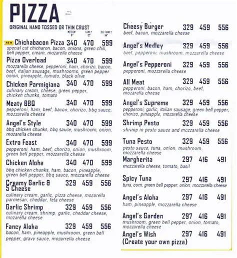 Angel's Pizza Menu, Menu for Angel's Pizza, Fairview, Quezon City ...