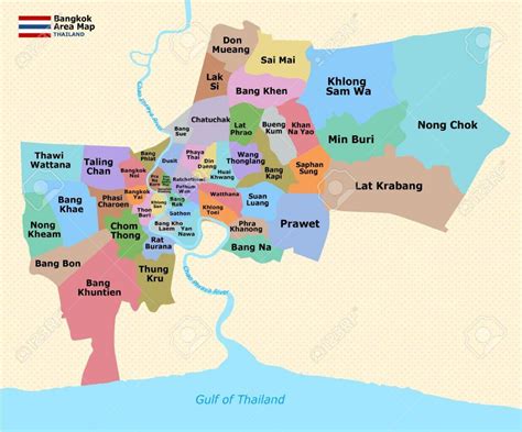 Bangkok district map - Map of bangkok district (Thailand)