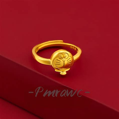 Pmrawc | Pokonyan Children's Funny Ring Gold-Plated Doraemon Women's ...