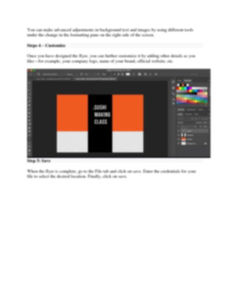 SOLUTION: How to make a flyer in photoshop - Studypool