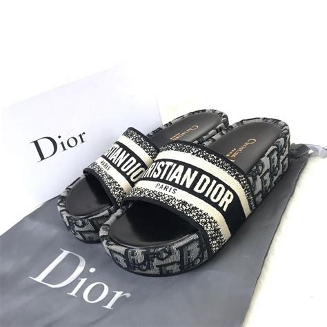 Christian Dior Dway Wedge Slide Slippers | Dior, Dior sandals, Slide slippers