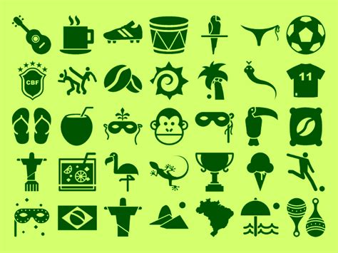 Brazil Icons | Icon, Icon design, Brazil