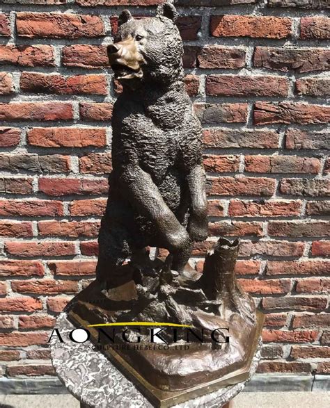 Metal bear - bronze statue|garden art sculpture|bronze statue