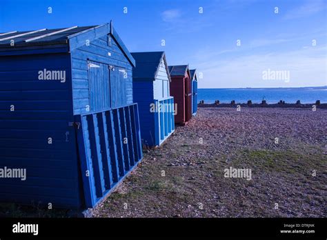 beach huts Hayling Island, Hampshire, England, United Kingdom Stock ...