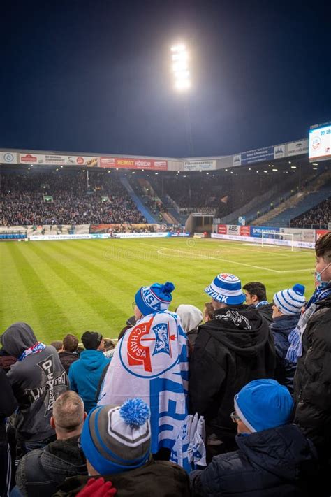 In a Football Stadium of FC Hansa Rostock a Few Minutes before Kickoff Editorial Photography ...