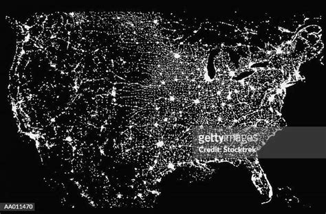 Satellite Image Of The United States At Night Photos and Premium High ...