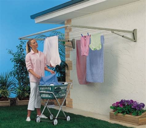 Wall Mount Folding Drying Rack | Outdoor clothes lines, Drying rack laundry, Clothes line