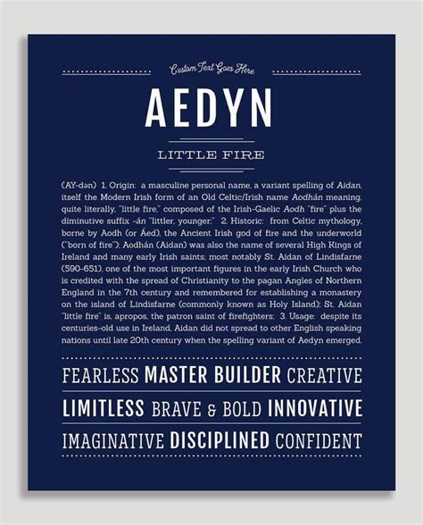 Aedyn | Name Art Print | Classic names, How to memorize things, Names