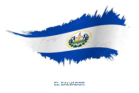 Flag of El Salvador in grunge style with waving effect. 13358844 Vector ...