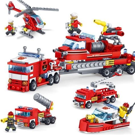 Bộ đồ chơi Lego xe cứu hỏa 4 trong 1 (chất liệu an toàn) - LinhAnhKids.com